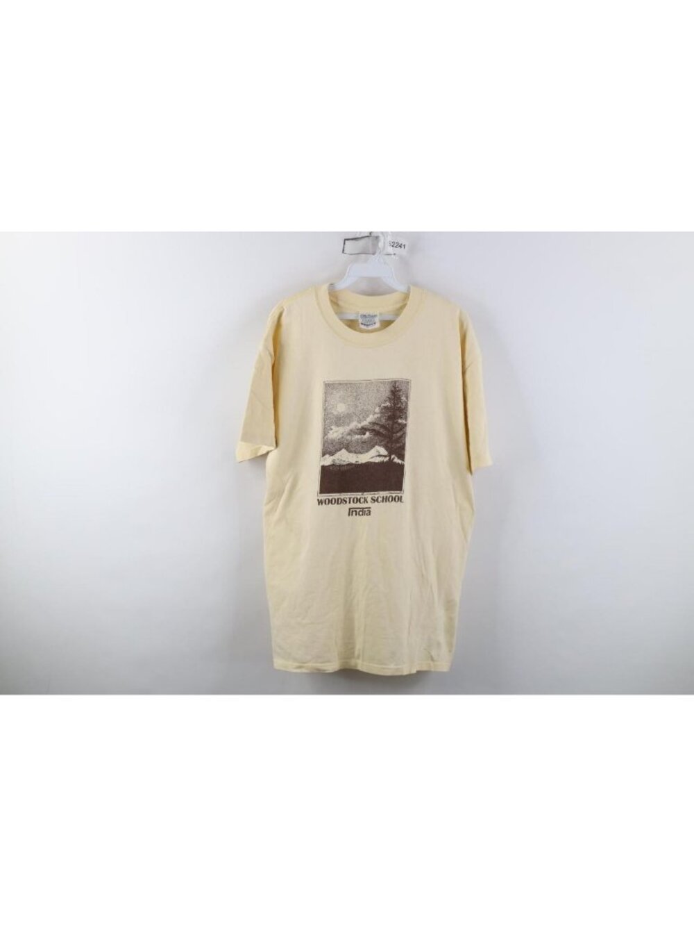 Vintage 90s Mens Large Distressed Woodstock School India Short Sleeve T-Shirt